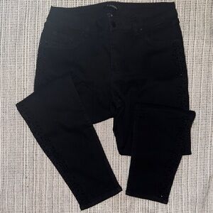 D. Jeans Black Jeweled Denim Pants